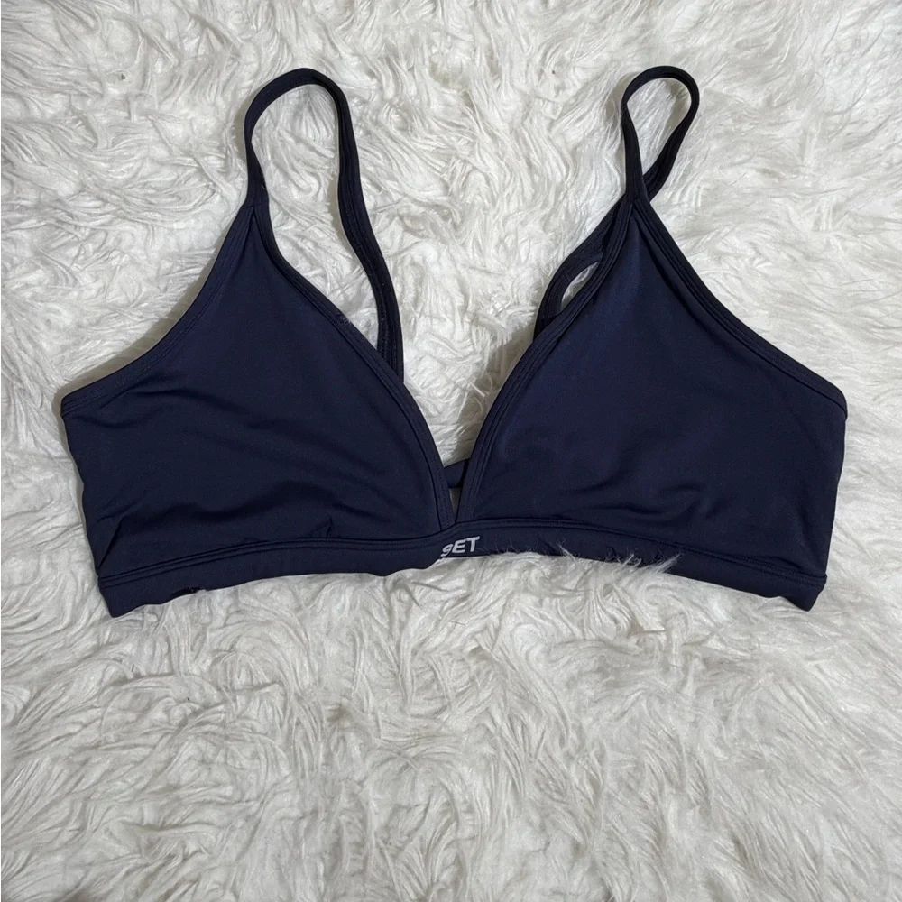 SET Active XL / XXL Navy Blue Matching Workout Set Sports Bra Shorts Airluxe